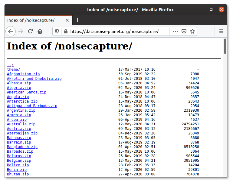 Noisecapture data